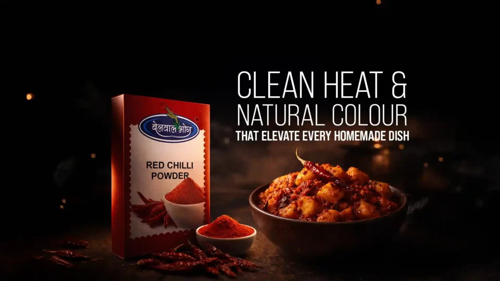 Best red chilli powder brand in Uttarakhand featuring vibrant colour, clean heat, and authentic Indian flavour in homemade dishes