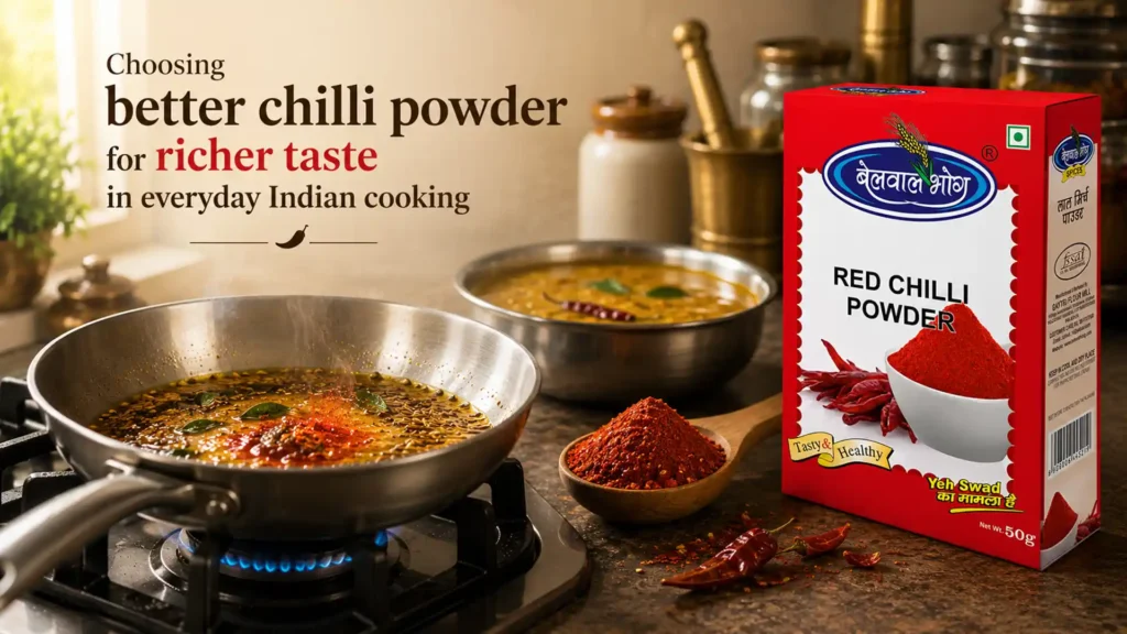 Best red chilli powder brand in Uttarakhand adding rich colour, balanced spice, and authentic flavour to everyday Indian cooking and traditional recipes