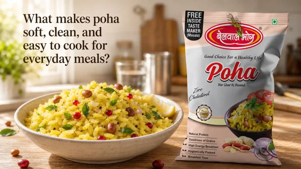 Best Poha Brand in Uttarakhand offering soft, clean, and easy-to-cook poha for healthy everyday meals