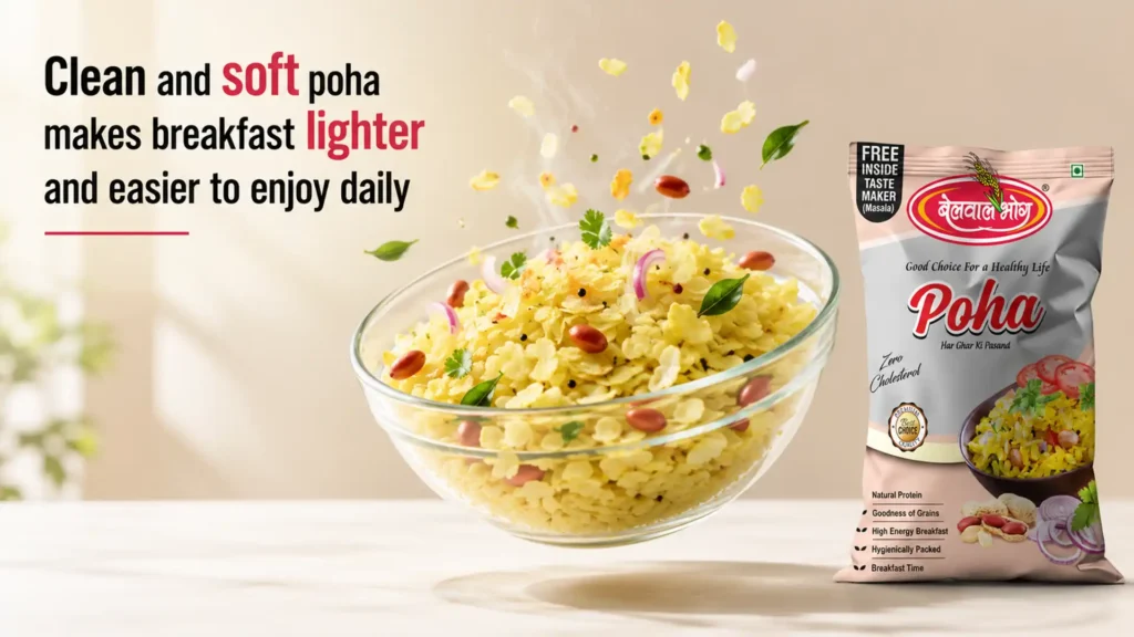 Best Poha Brand in Uttarakhand offering clean, soft, and premium-quality flattened rice for light, nutritious, and delicious daily breakfasts