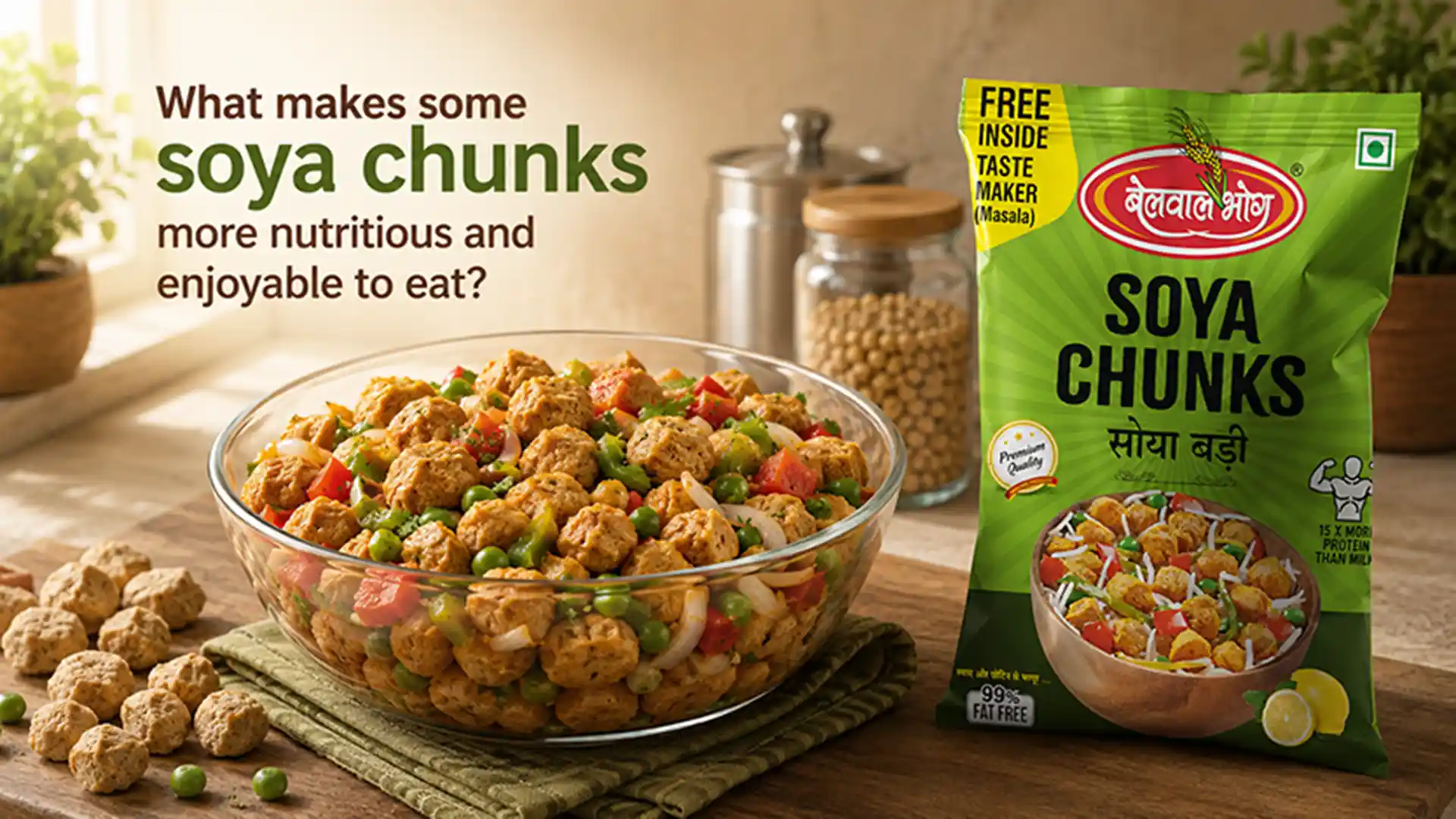 What makes some soya chunks more nutritious and enjoyable to eat?