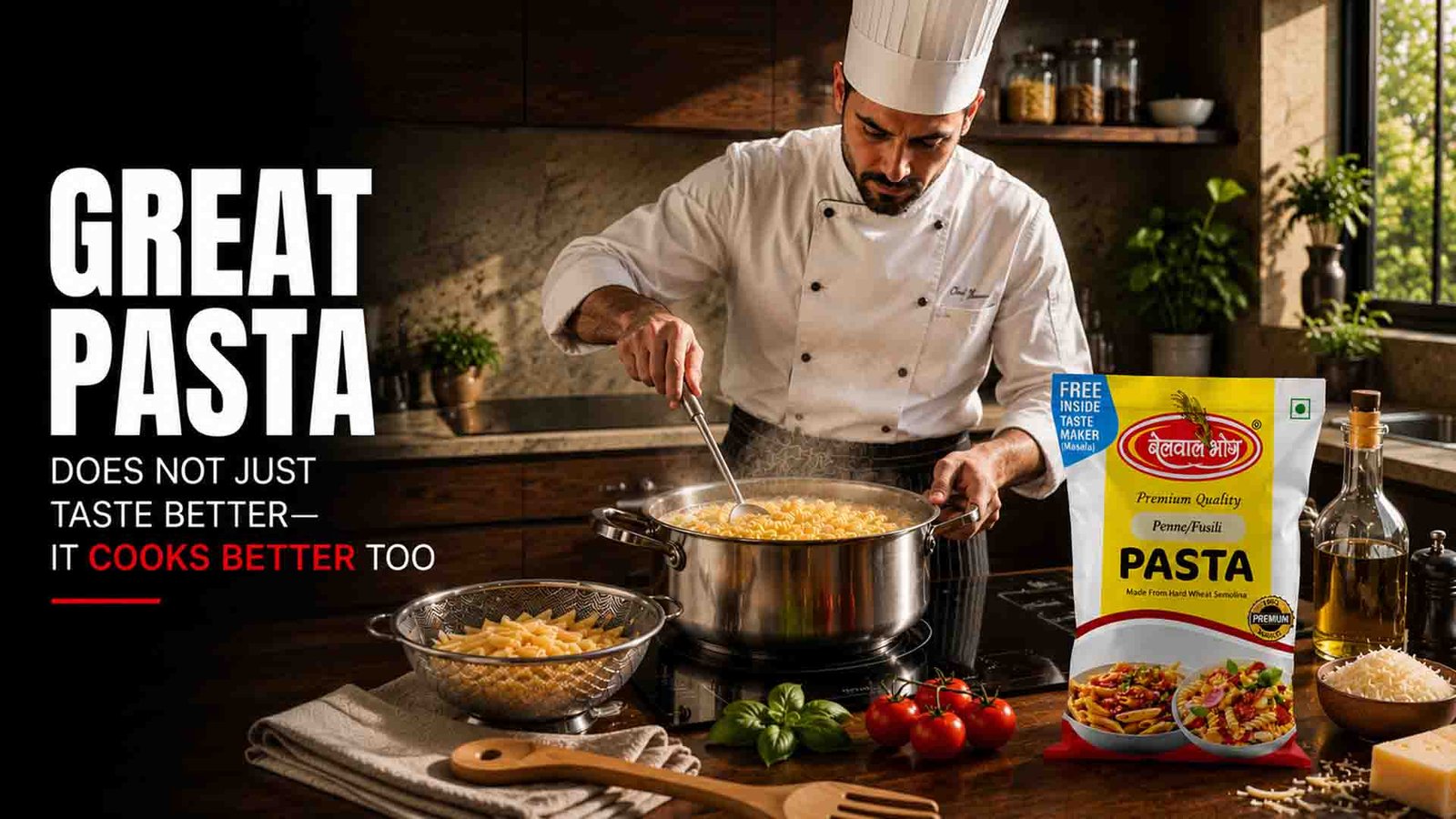 Great pasta does not just taste better—it cooks better too
